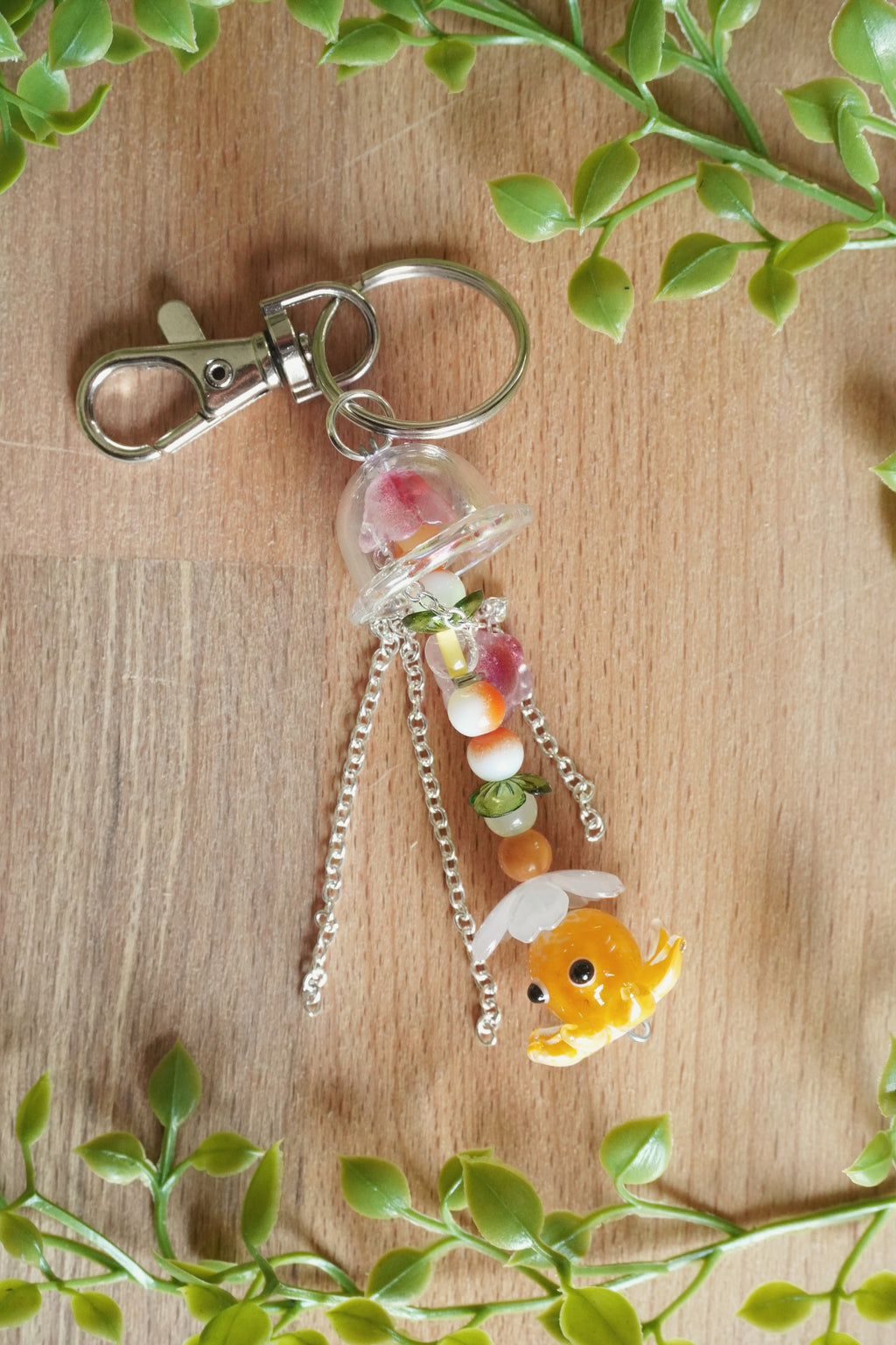 Mr. Orange | Handmade | Lamp work Glass | Bag Charm