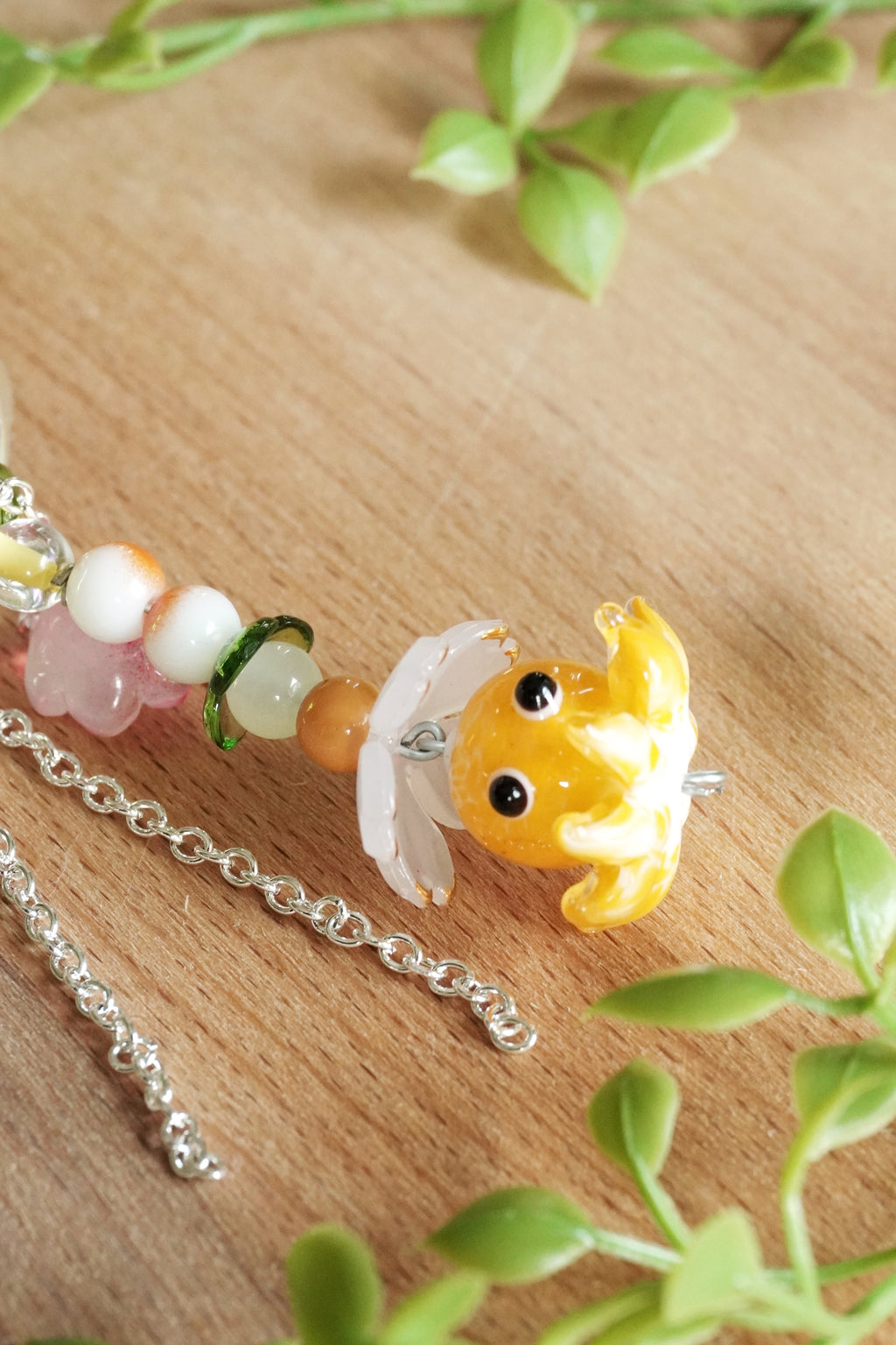 Mr. Orange | Handmade | Lamp work Glass | Bag Charm