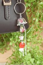 Rosey Fish | Lamp work Beaded Bag Charm | Keychain