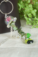 Laguna Fish | Lamp Work Beaded Bag Charm | Keychain