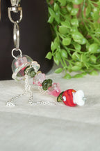 Rosey Fish | Lamp work Beaded Bag Charm | Keychain