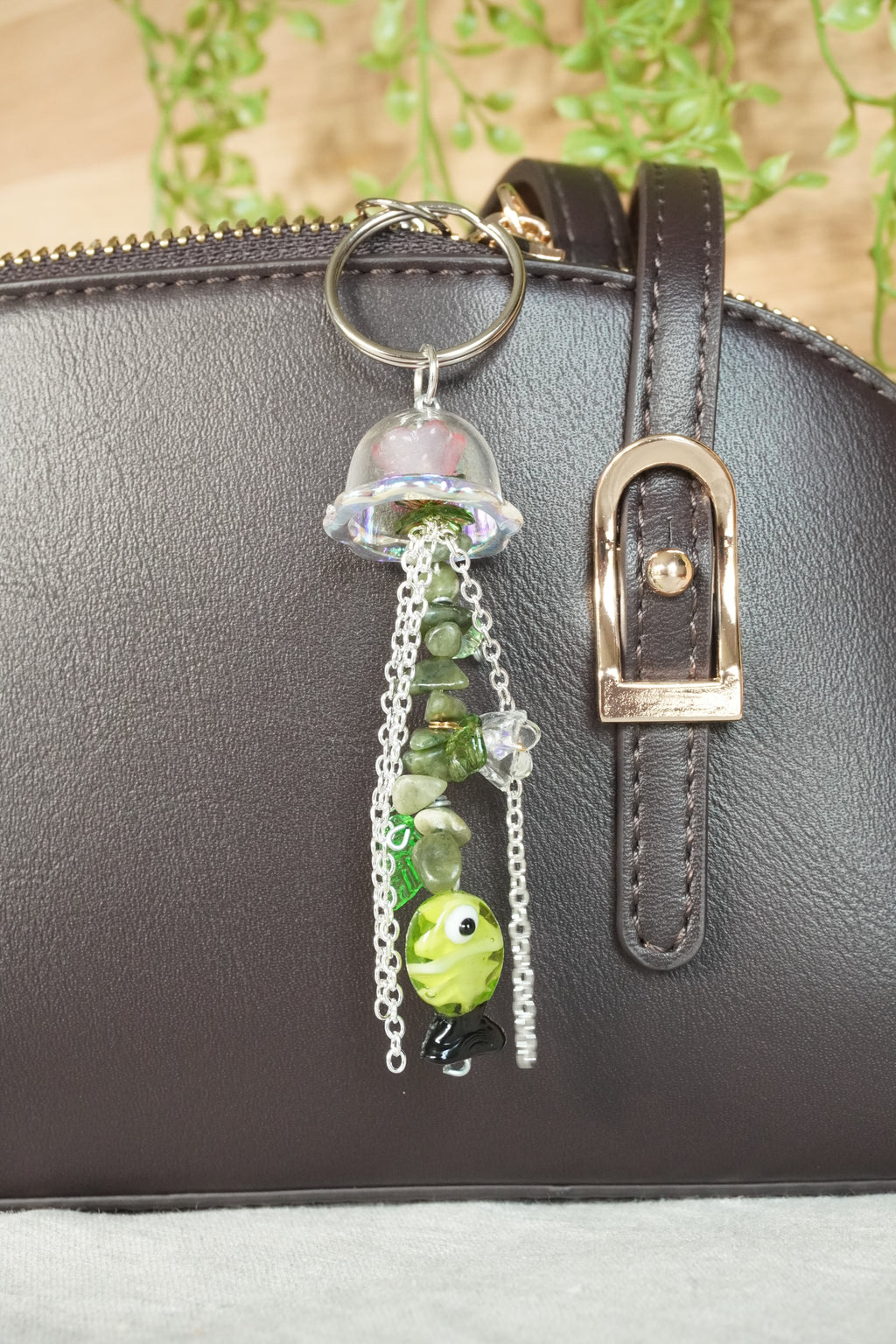 Laguna Fish | Lamp Work Beaded Bag Charm | Keychain