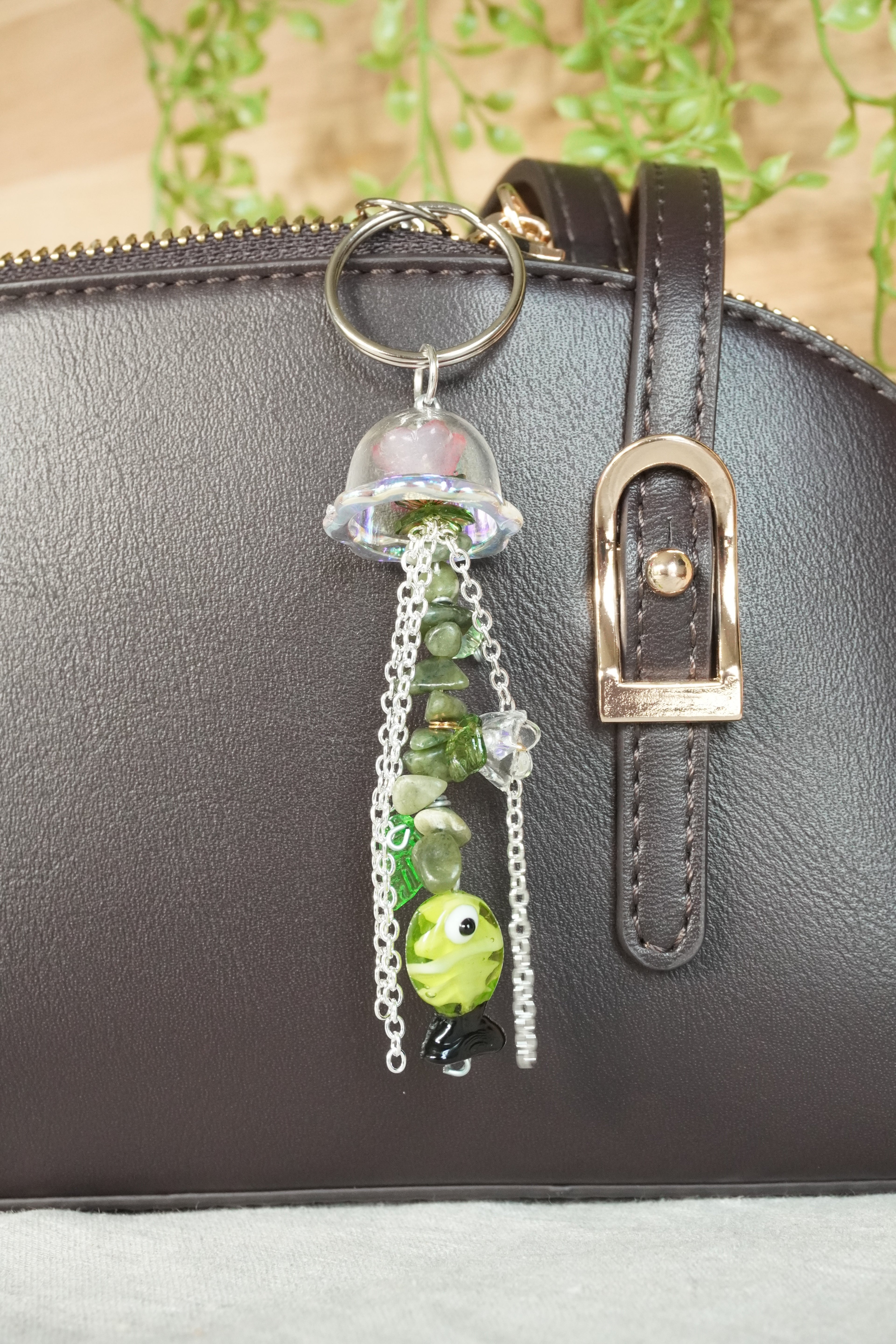 Laguna Fish | Lamp Work Beaded Bag Charm | Keychain